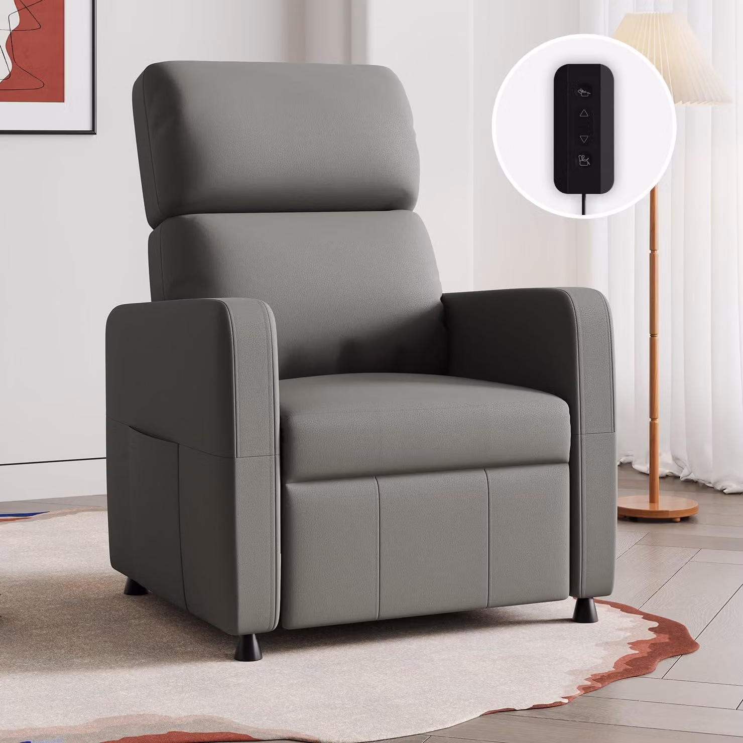 Poltrona reclinabile JUMMICO, poltrona per la televisione, poltrona relax con funzione reclinabile, con sistema elettrico