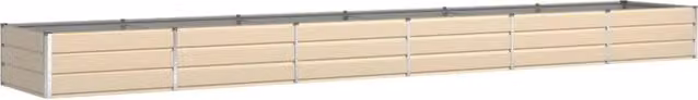 Fioriera rettangolare moderna HELLOSHOP26 in acciaio zincato per esterni, colore beige o bianco, L: 195 cm, P: 100 cm, H: 45 cm