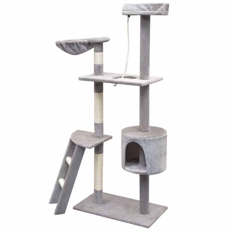 vidaXL Tiragraffi per gatti 150 cm Grigio