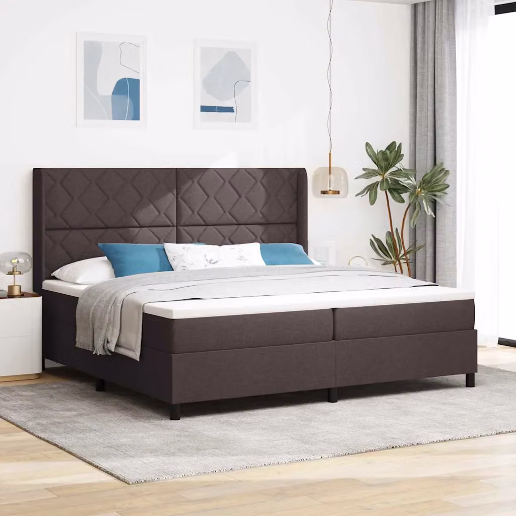 Letto ibrido vidaXL con materasso in tessuto Marrone, L 200 x P 200 x H 280 cm – 1