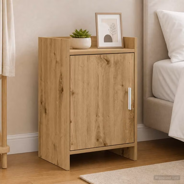 vidaXL Comodino Moderno in Legno Marrone L: 40 cm, P: 30 cm, H: 60 cm