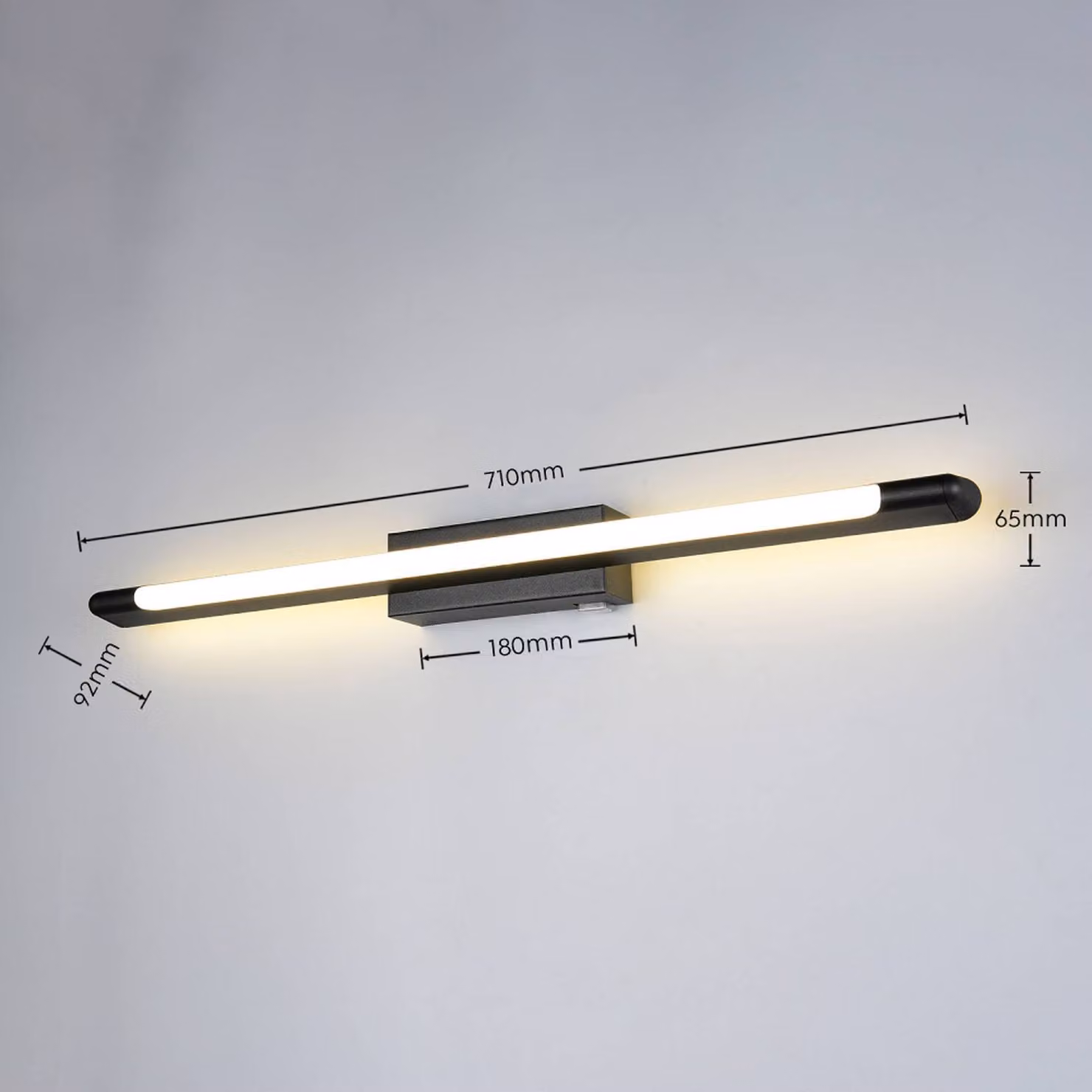 Trio Lighting Applique da parete Alberto, dimmerabile, Nero, Bagno, Metallo, Moderno, Applique