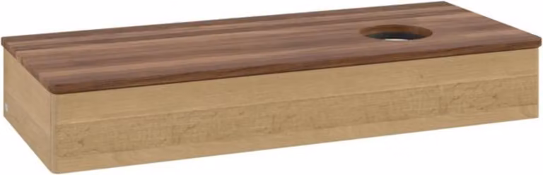 V&B Mobiletto senza struttura frontale, con illuminazione Antao 120x19x50cm, WBP colore w. wal, rovere miele