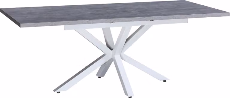 Milani Home - tavolo da pranzo allungabile 160-240 x 90 cm, grigio bianco, melaminico