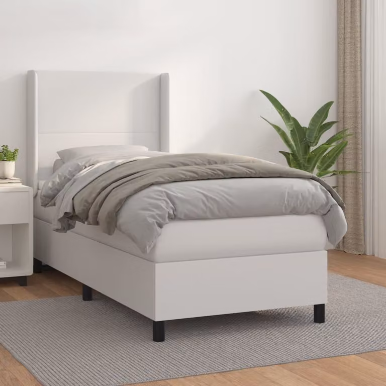 Maison Exclusive - Giroletto a Molle con Materasso Bianco 90x200 cm in Pelle finta