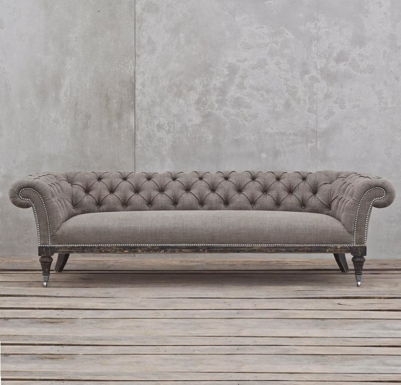 Chesterfield Sofa Couch Polster Leder Couchen Polster Garnitur 4 Sitzers