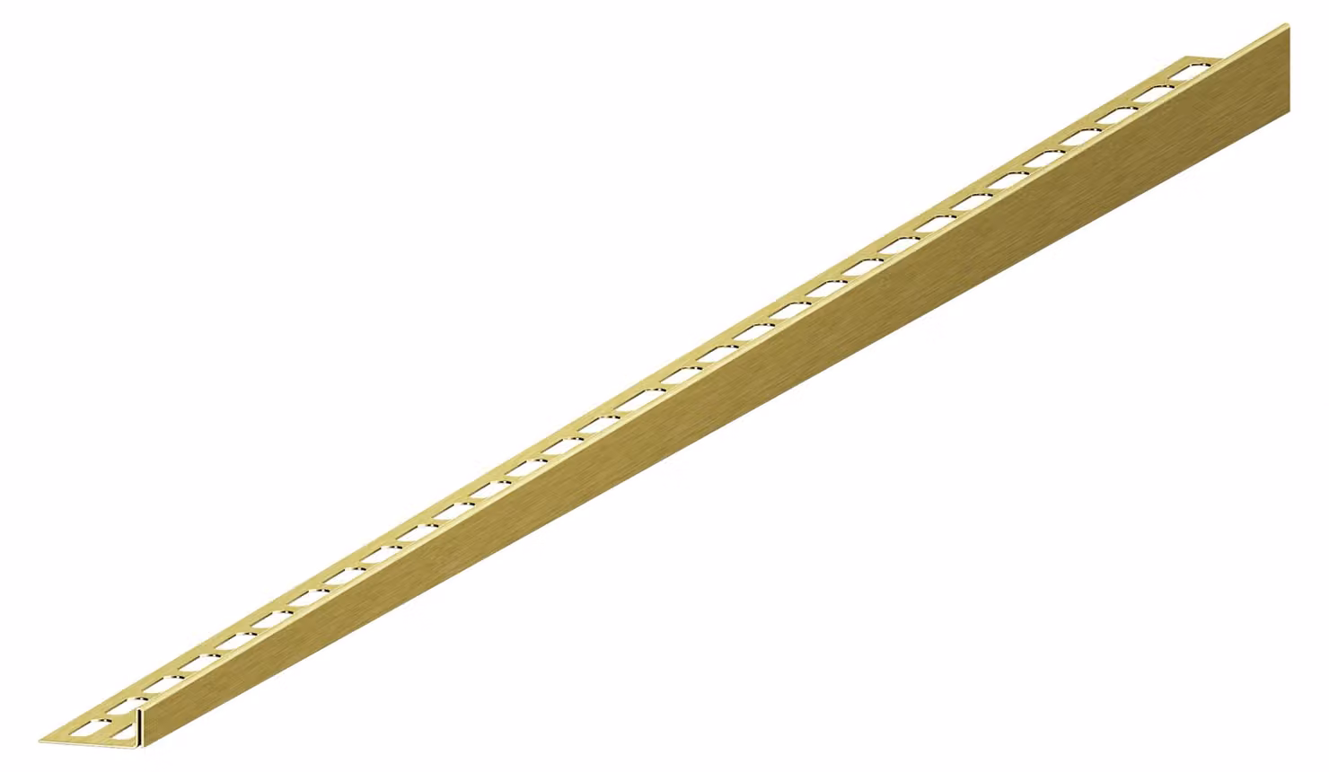 Profil angolato per doccia, finitura dorata spazzolata, 100 cm, per lato sinistro, altezza del bordo 14 mm