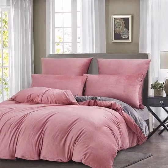 Coperta da letto reversibile in velluto morbido con effetto cashmere, L 155 cm x P 220 cm, Rosa o Grigio