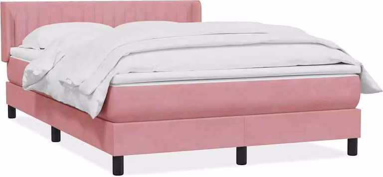 Giroletto a Molle con Materasso Rosa 160x210 cm in Velluto