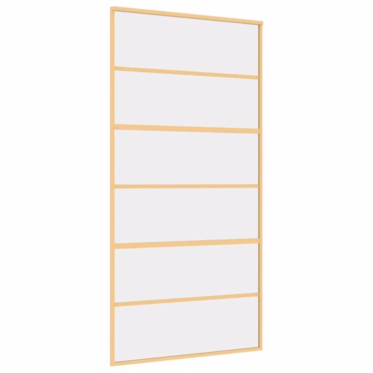 Porta Scorrevole Oro 102,5x205 Vetro Trasparente ESG Alluminio