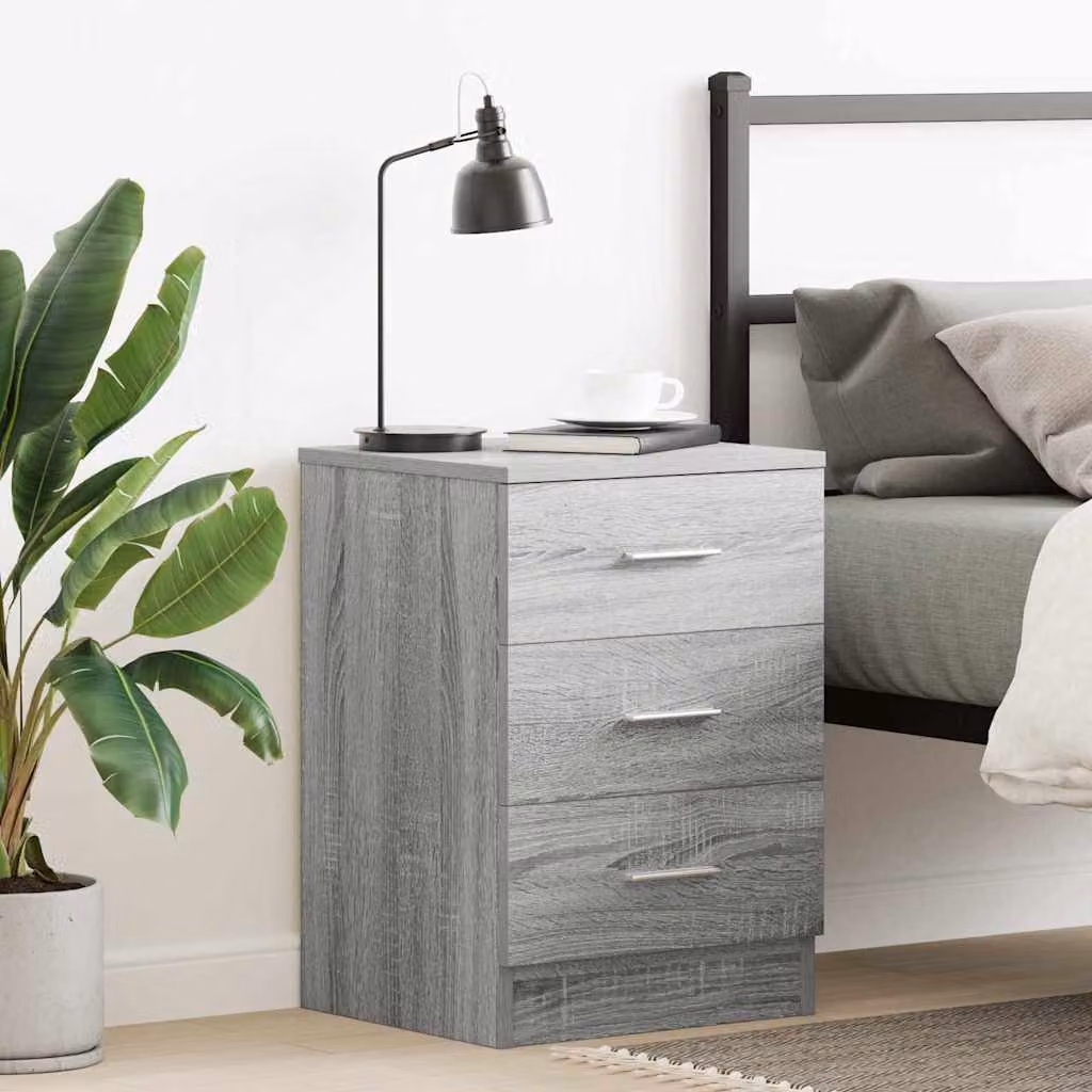 Comodino da parete vidaXL in legno MDF Grigio opaco L: 38 cm, P: 35 cm, H: 56 cm