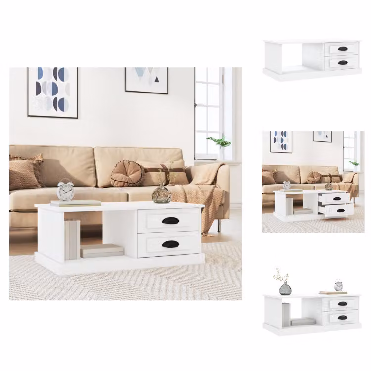 vidaXL Tavolino bianco 90x50x35 cm in legno - Tavolini da caffè