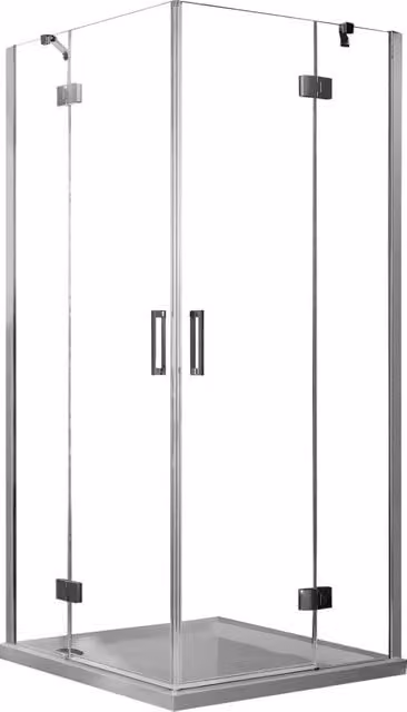 Box Doccia Angolare 80x80 cm 2 Ante Battenti in Cristallo Trasparente 6mm H190 Fosterberg Herning