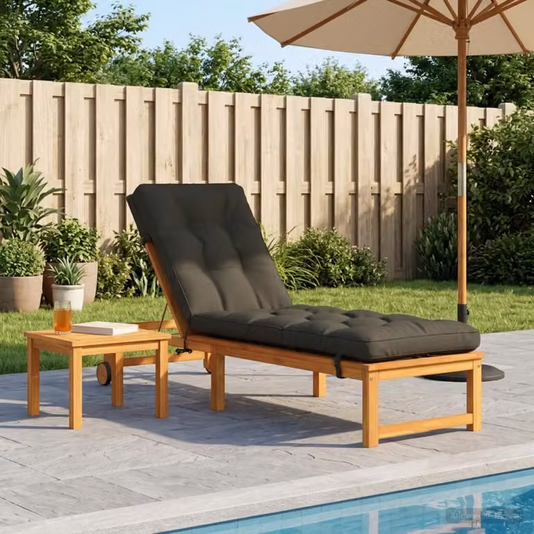 vidaXL Cuscino per Lettino VIANEN in Poliestere Antracite con Rivestimento Lavabile e Resistente ai Raggi UV
