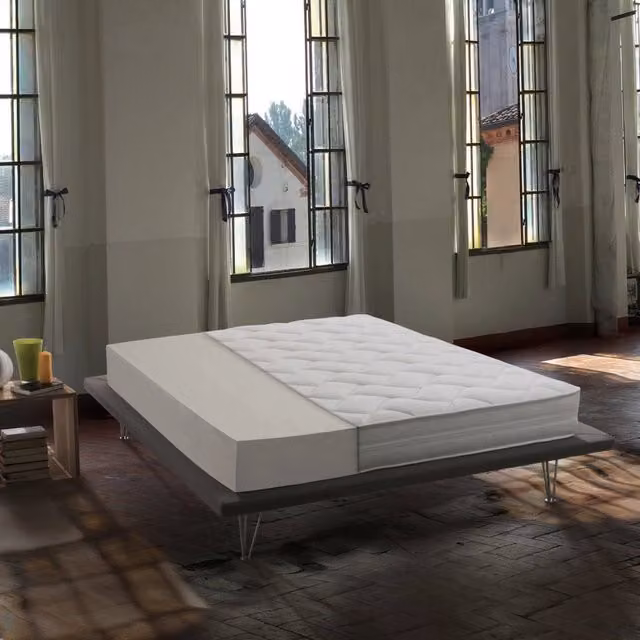 Materasso matrimoniale ibrido Anguilla Talamo Italia con rivestimento sfoderabile e regolazione della temperatura, L: 140 cm, P: 190 cm, H: 19 cm – 1