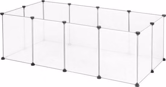 Recinto per cuccioli o conigli - struttura robusta e trasparente - sicuro per gli animali domestici - ideale per uso interno - design moderno - 140 x 72 x 46 cm
