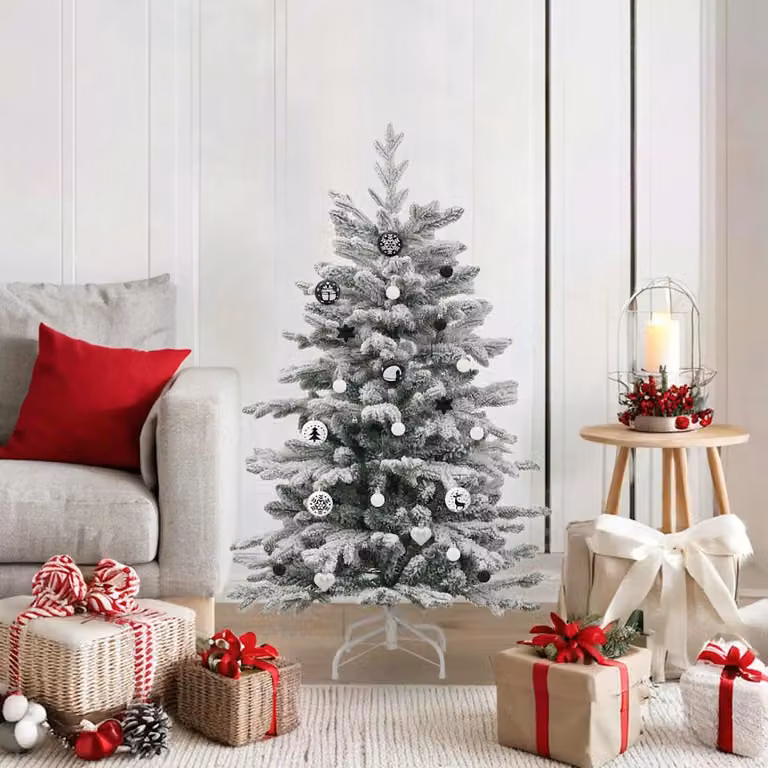 vidaXL Set di 40 Palle di Natale Moderne in Plastica, Colore Nero e Bianco, Ø 6 cm