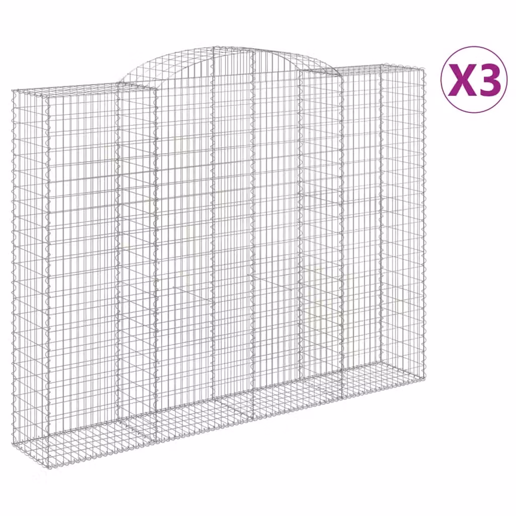 Cesti Gabbioni ad Arco 3 pz 300x50x220/240 cm Ferro Zincato