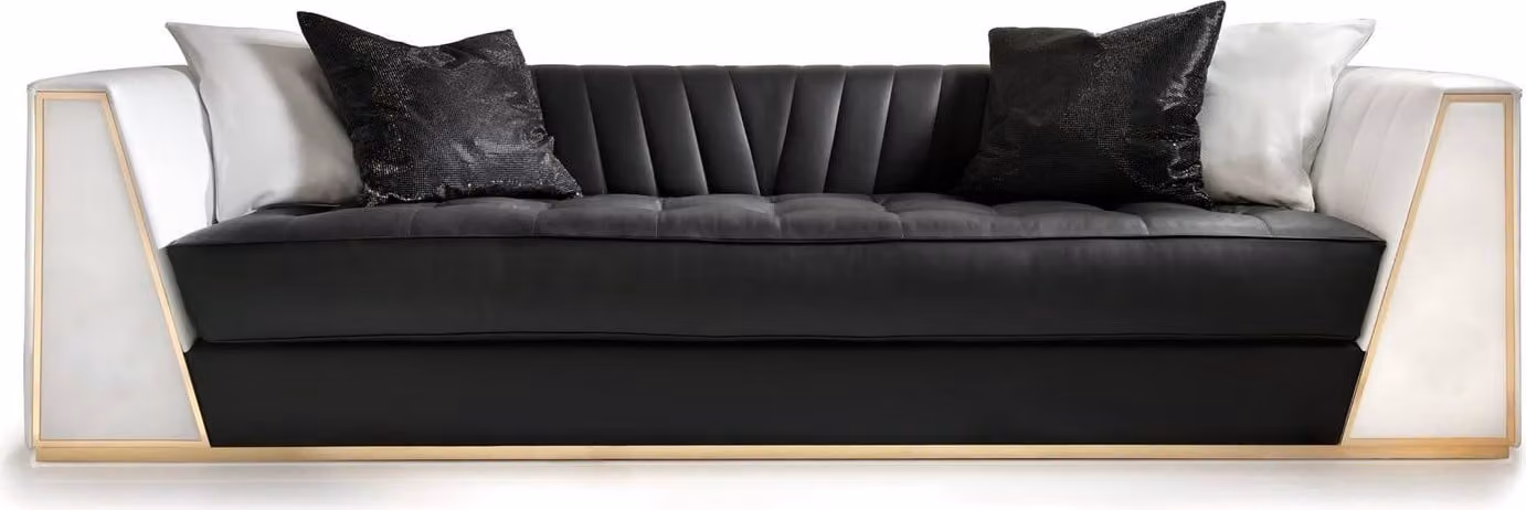 Dreisitzer Couch Polster Möbel Leder Sofa Couchen Möbel Wohnzimmer 3er