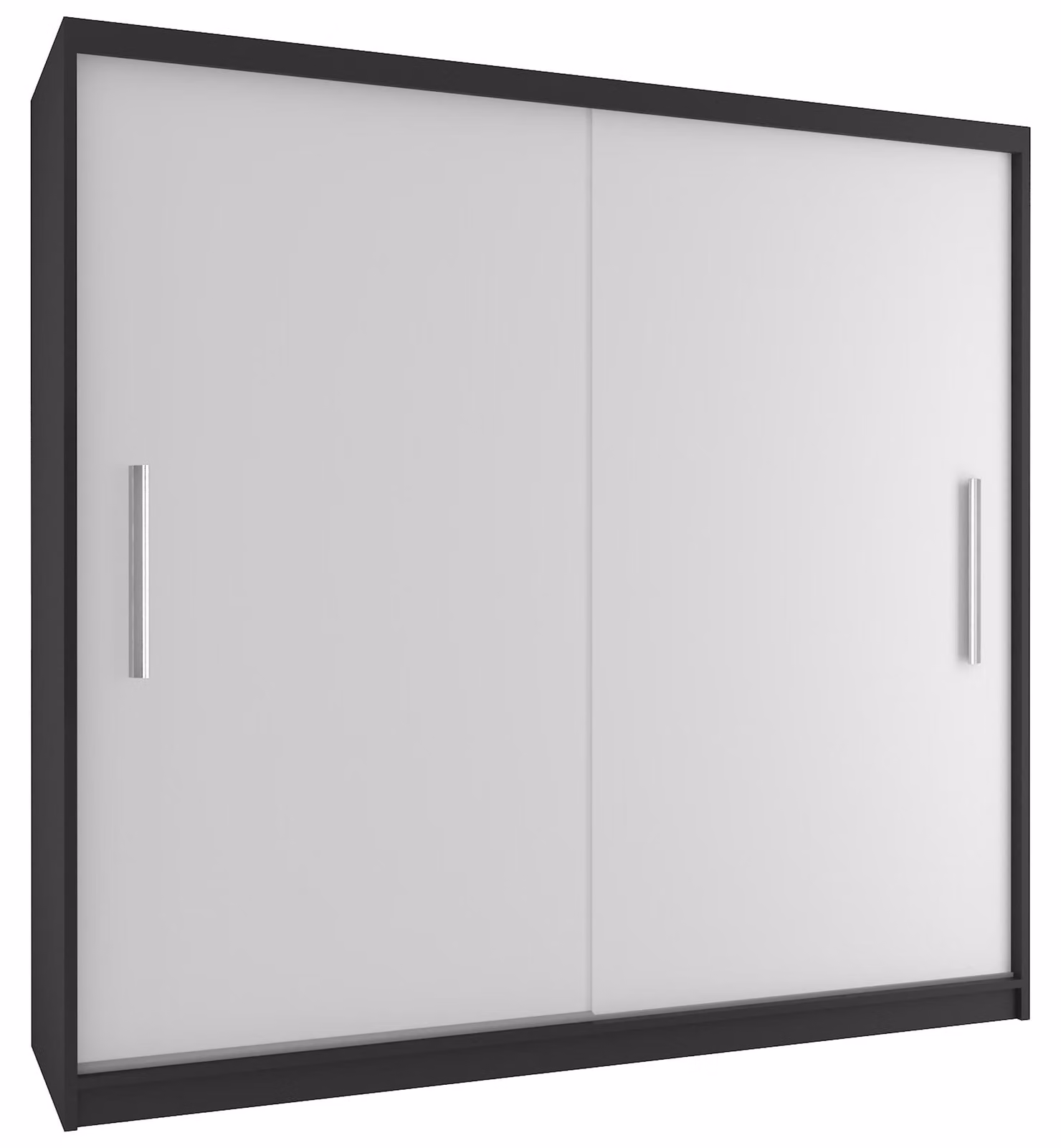 BELINI Verona, armadio scorrevole da 200 cm, nero/bianco opaco - armadio per l'ingresso con asta appendiabiti, ideale per la camera da letto