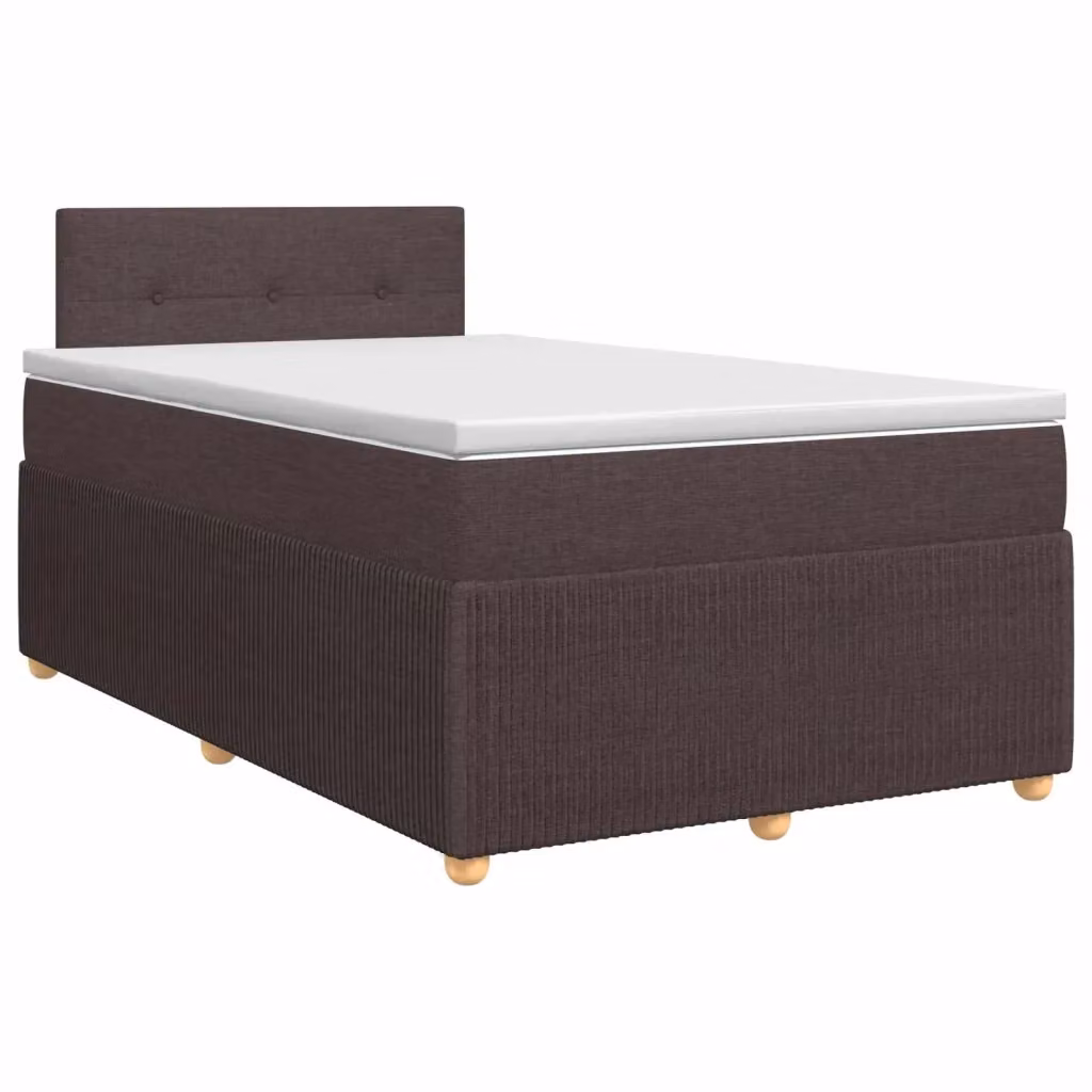 Letto box spring con materasso vidaXL in tessuto marrone e bianco con base a sollevamento L/P/H: 120 x 200 x 46 cm – 2