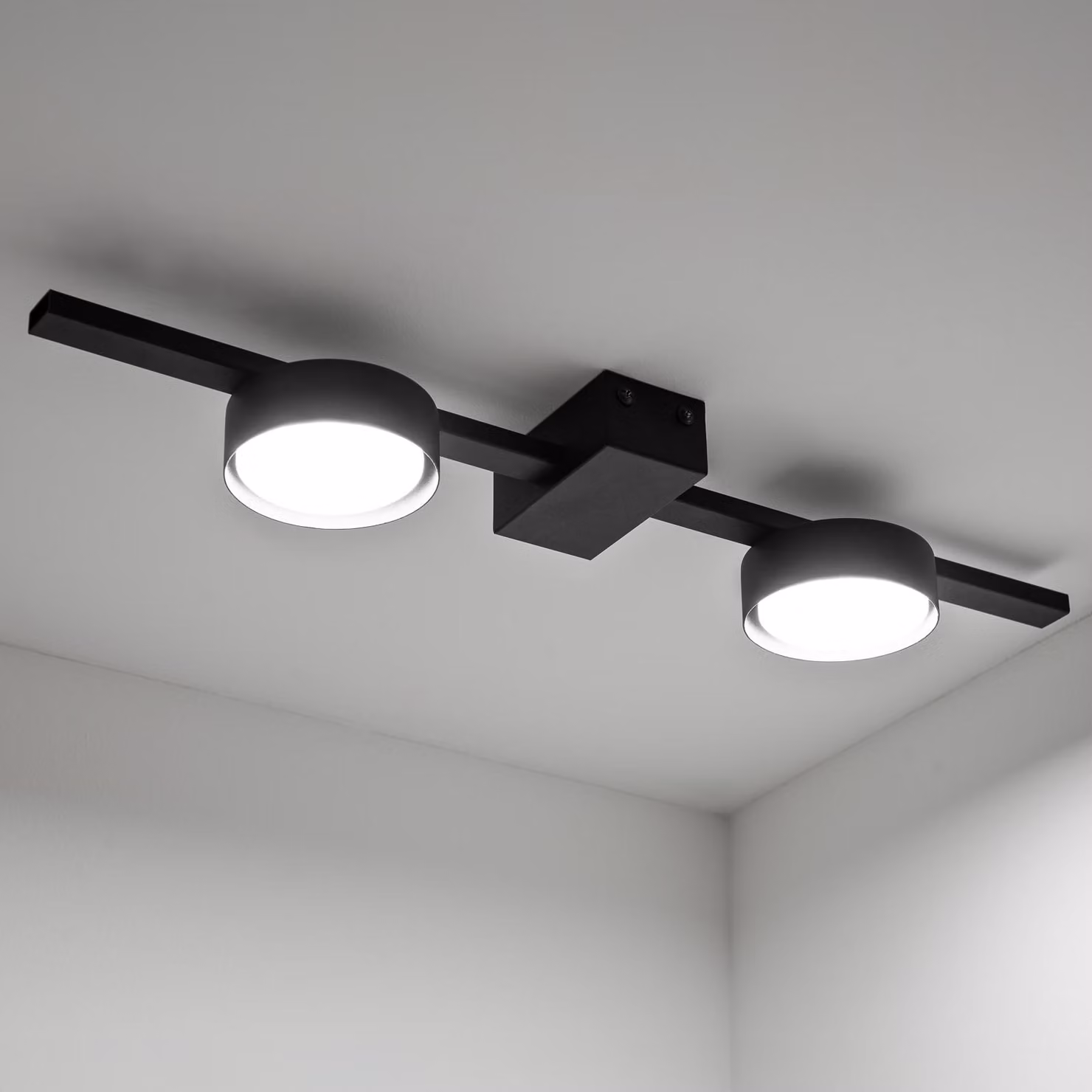 LUMILED plafoniera plafoniera plafoniera plafoniera spot GX53 presa 230V plafoniera faretto 2 luci per plafoniera faretto plafoniera lampada interna punti luce downlight nero lampada da parete rotonda