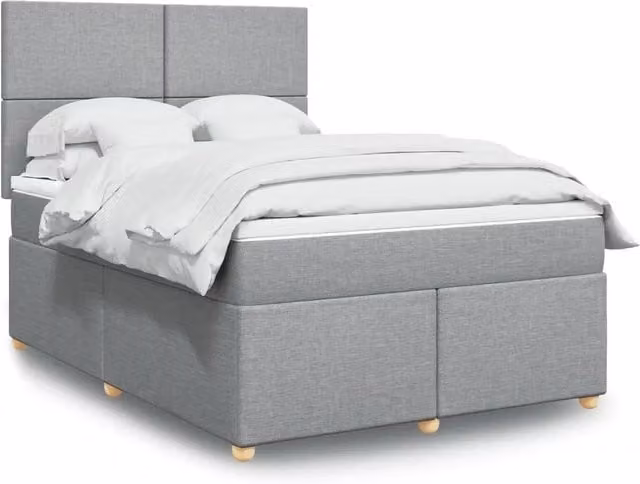 Letto Ibrido con Materasso vidaXL Grigio Chiaro e Bianco L/P/H: 140 x 200 cm