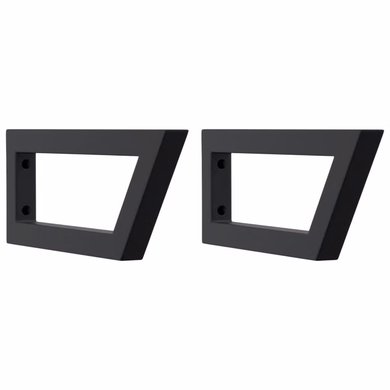 Reggimensole per Lavabo 2 pz Nere Trapezio in Acciaio