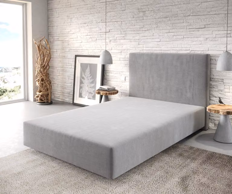 DELIFE Telaio boxspring Dream-Well 120x200 cm microfibra grigio