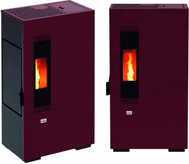 Stufa a Pellet Queen Slim 5 Compatta con WiFi Colore Rosso 4,14 kW/h