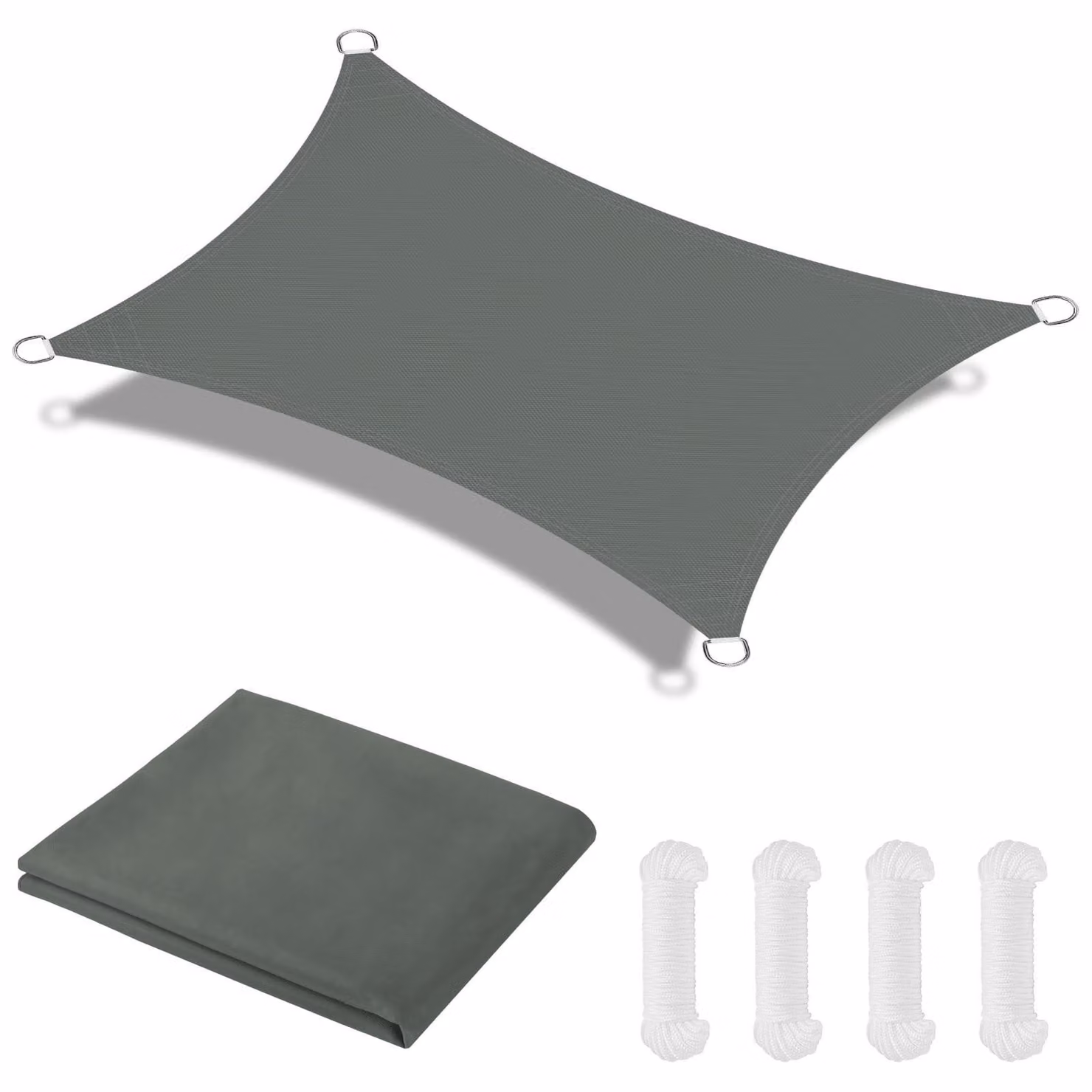 Telo parasole rettangolare, dimensioni 3m x 4m, grammatura 160 g/m², impermeabile
