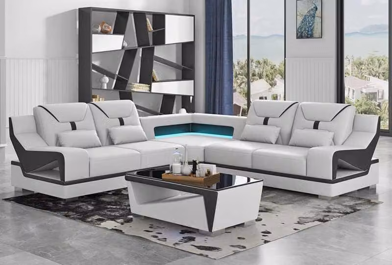 Ecksofa Sofa L-Form Weiß Designersofa Couch Polster Sofas Eck Couchen