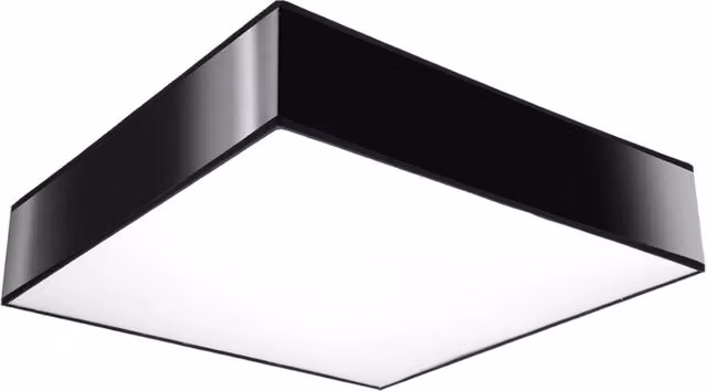 Lampada da soffitto Horus Sollux Lighting quadrata in PVC nero e arancione spagnolo con 4 attacchi E27 LED Max 15W – 1