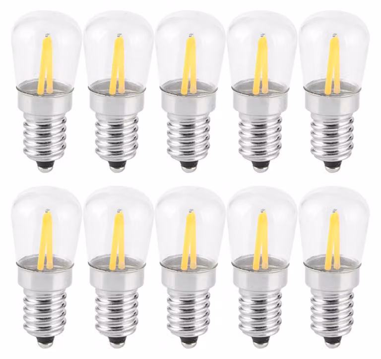 Lampadine E14, potenza 1,5 W, tensione AC 110 V, sorgente luminosa, adatte per lampadari, plafoniere, accessori, luce bianco caldo