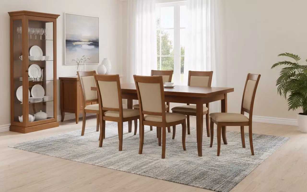 Tavolo rettangolare allungabile in legno color ciliegio tinta noce Mobili 2G L/P: 160 x 85 cm – 2