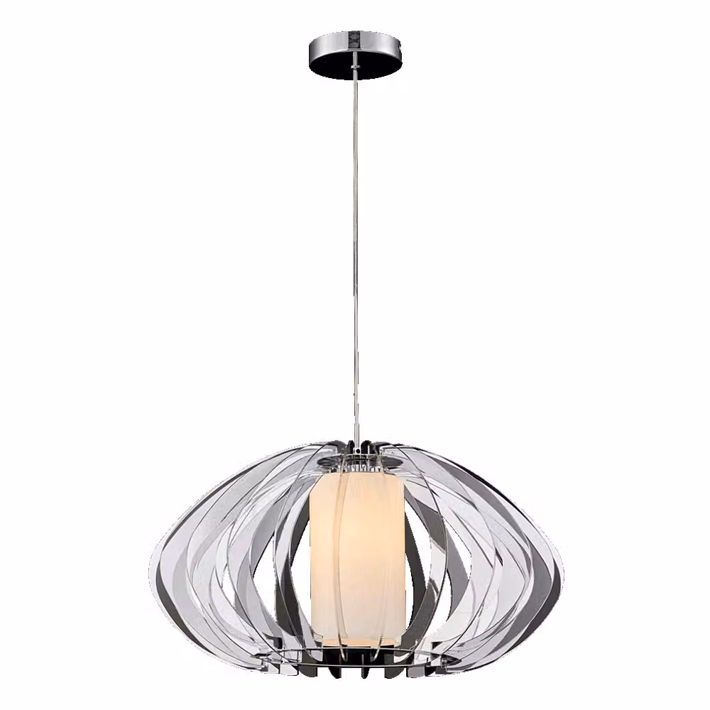 Lampada a sospensione SENZA, 1 attacco E27/40W, diametro 50cm, metallo/acrilico/vetro, dimmerabile