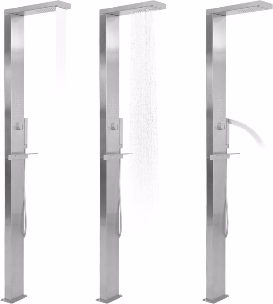 Doccia da Giardino in Acciaio Inox Quadrata