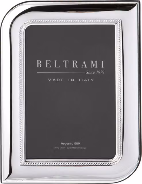 Portafoto a foglia Beltrami Miro Silver in metallo color argento per foto 10x15 cm
