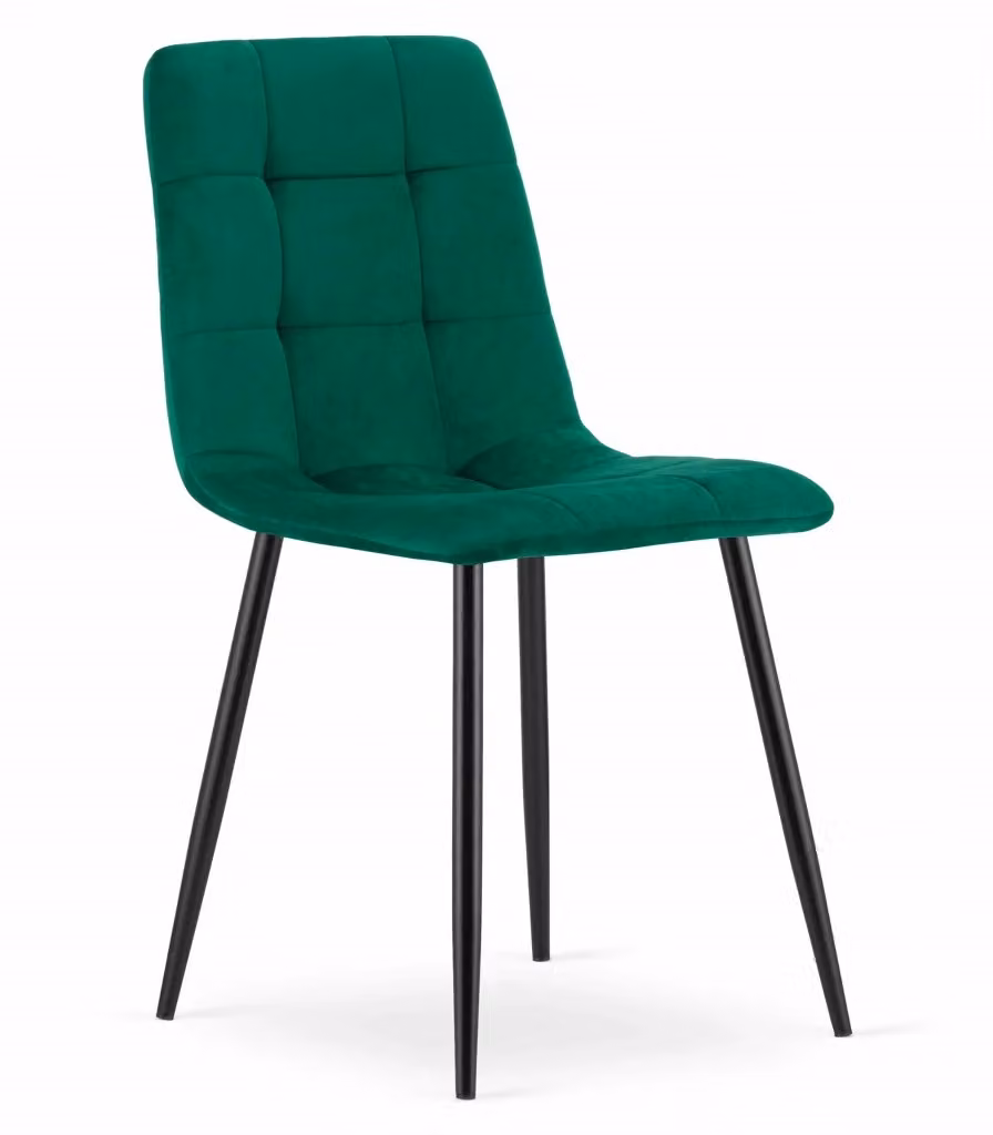 Set di 3 sedie Valora PYRA in velluto verde scuro con design moderno e struttura in metallo matt – 2