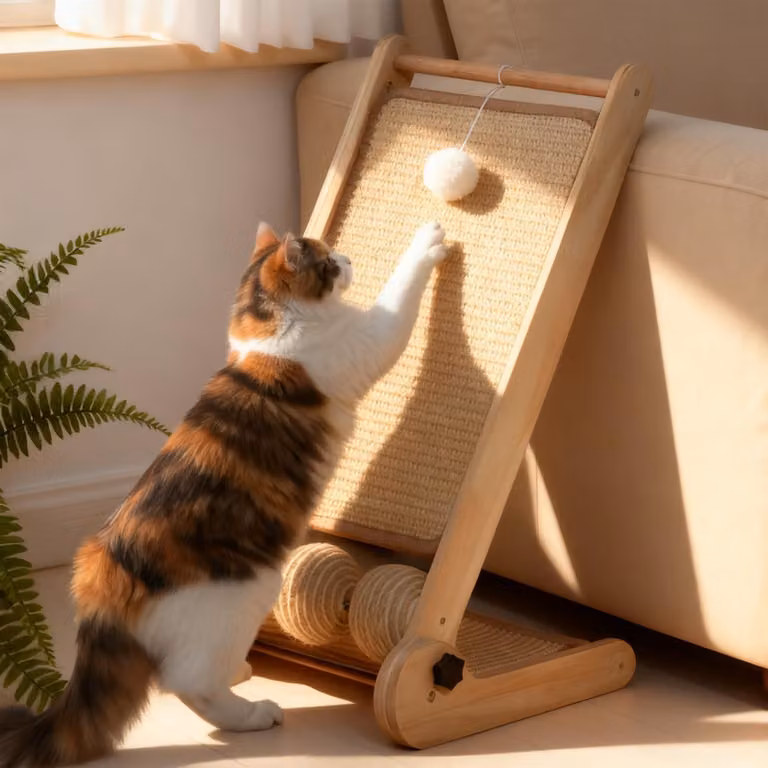 Albero per gatti a forma di L – Soluzione naturale in sisal per tutti i gatti
