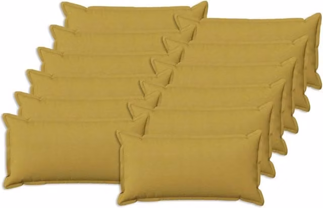 Set di 12 cuscini rettangolari vidaXL in poliestere, verde e giallo, L 80 x P 40 x H 40 cm