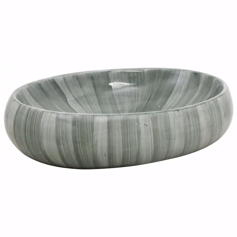 Lavabo da Appoggio Verde Ovale 59x40x15 cm Vetroceramica