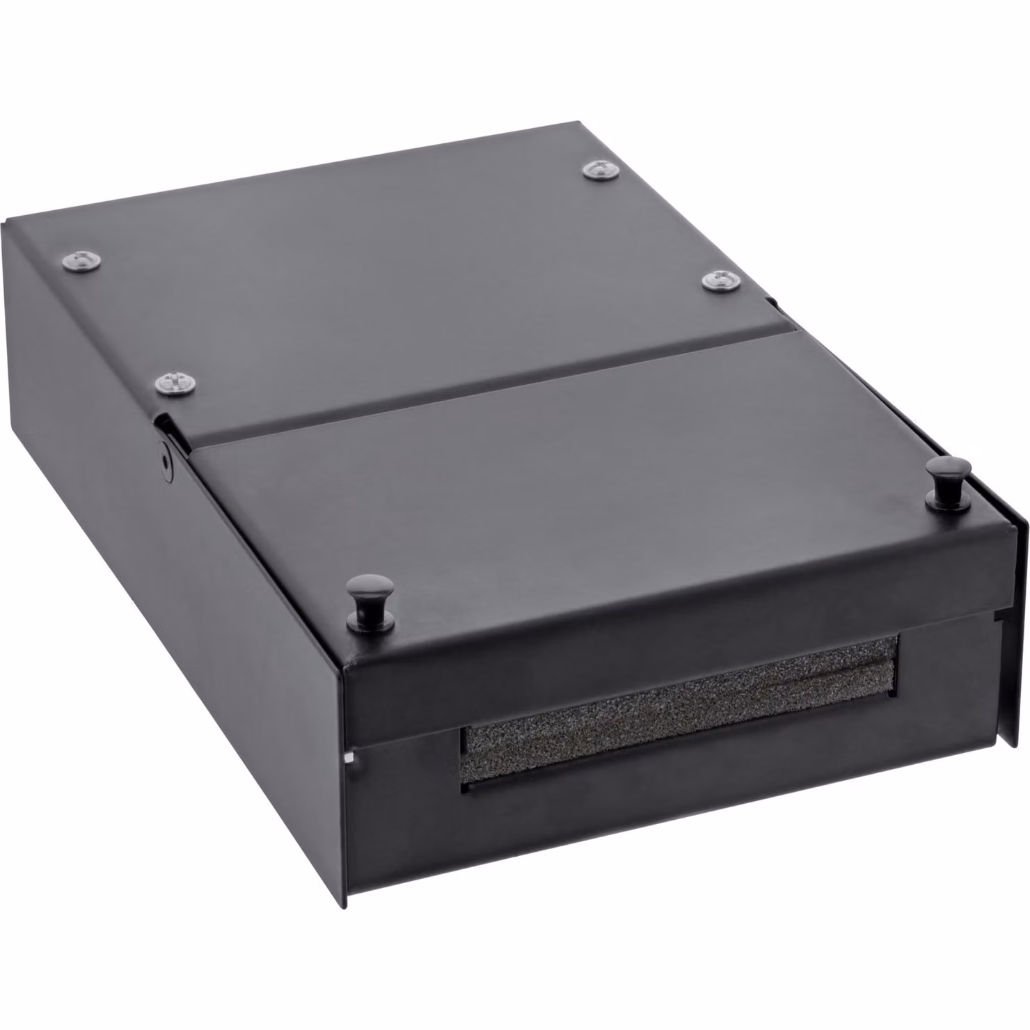 InLine® Scatola di giunzione a montaggio superficiale per 4x prese Keystone RJ45, metallo, nero