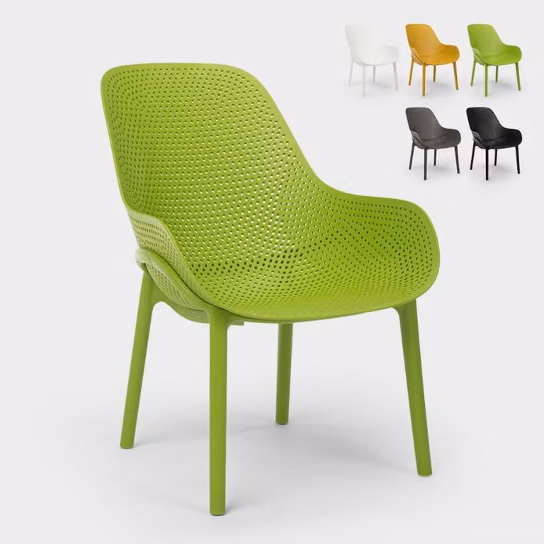 Sedie di design moderno per cucina e bar in polipropilene Majestic - Verde scuro