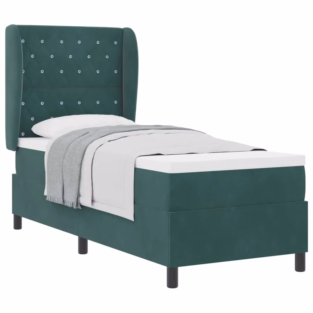 Letto ibrido con testiera in velluto verde vidaXL L: 200 cm, P: 80 cm – 2