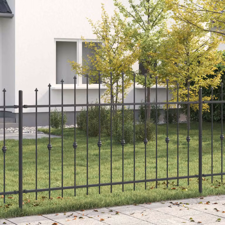 Recinzione a punte ASTEN vidaXL in acciaio nero L: 200 cm, H: 150 cm