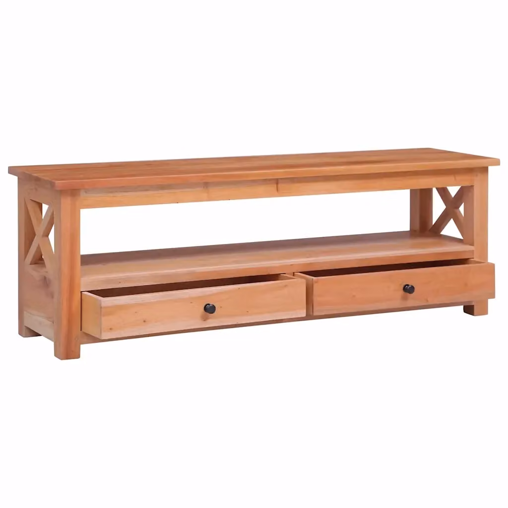 Mobile TV vintage in legno massello di mogano marrone L: 115 cm, P: 30 cm, H: 40 cm – 2