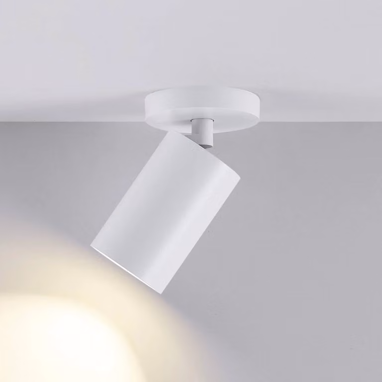 Deko-Light Faretto da soffitto CAN TILT, bianco, Ø 8 cm, a 1 luce, metallo, GU10 dimmerabile, Bianco / Opale, Soggiorno / Sala da pranzo, Alluminio, Faretto