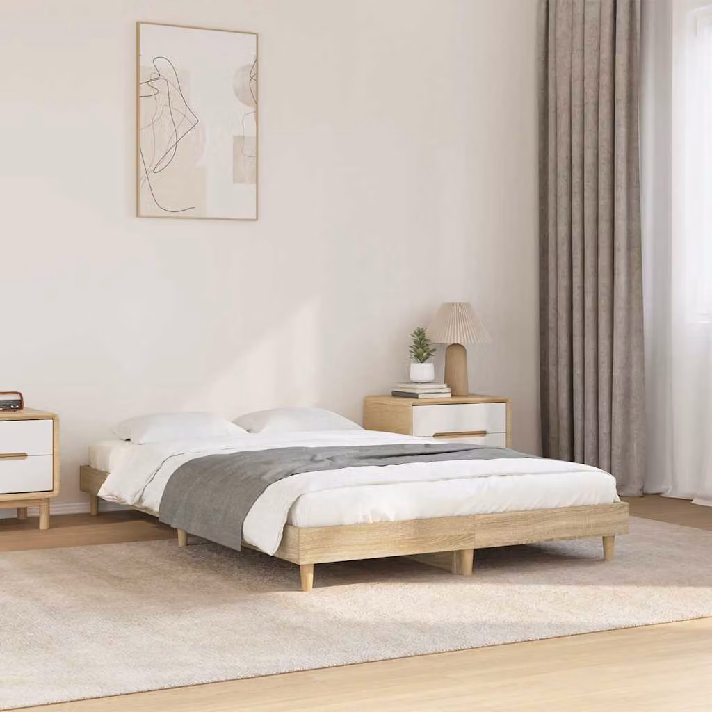 Giroletto vidaXL in truciolato e MDF color Rovere Sonoma, L/P/H: 120 x 200 x 20 cm