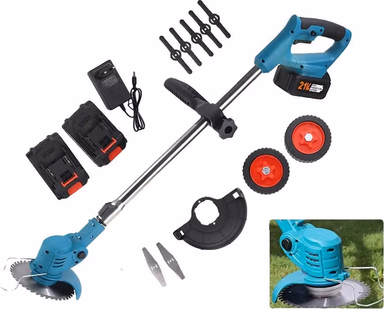 Tosaerba a batteria, potenza 1800 W, lunghezza regolabile